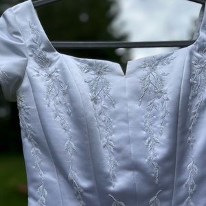 00s Full-Length Gown with Delicate Floral Embroidery by Bella Formals by Venus